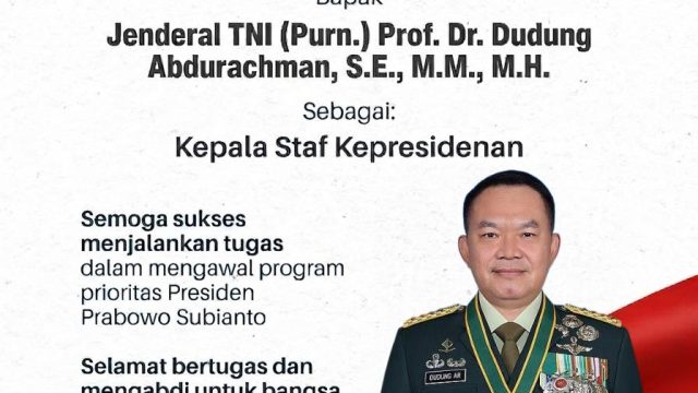 Selamat Atas dilantiknya Kepala Staf Kepresidenan