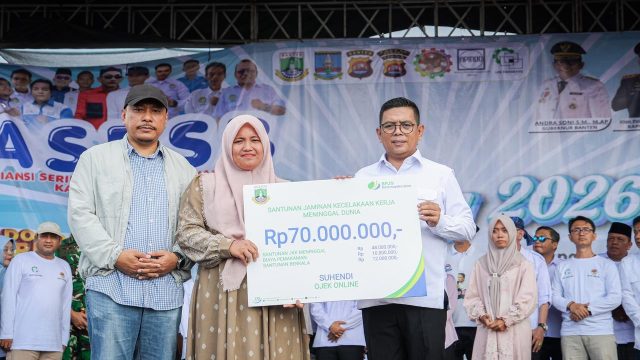 Peringatan May Day 2026 di Kabupaten Serang, Dua Pekerja Terima Manfaat Program JKK Meninggal